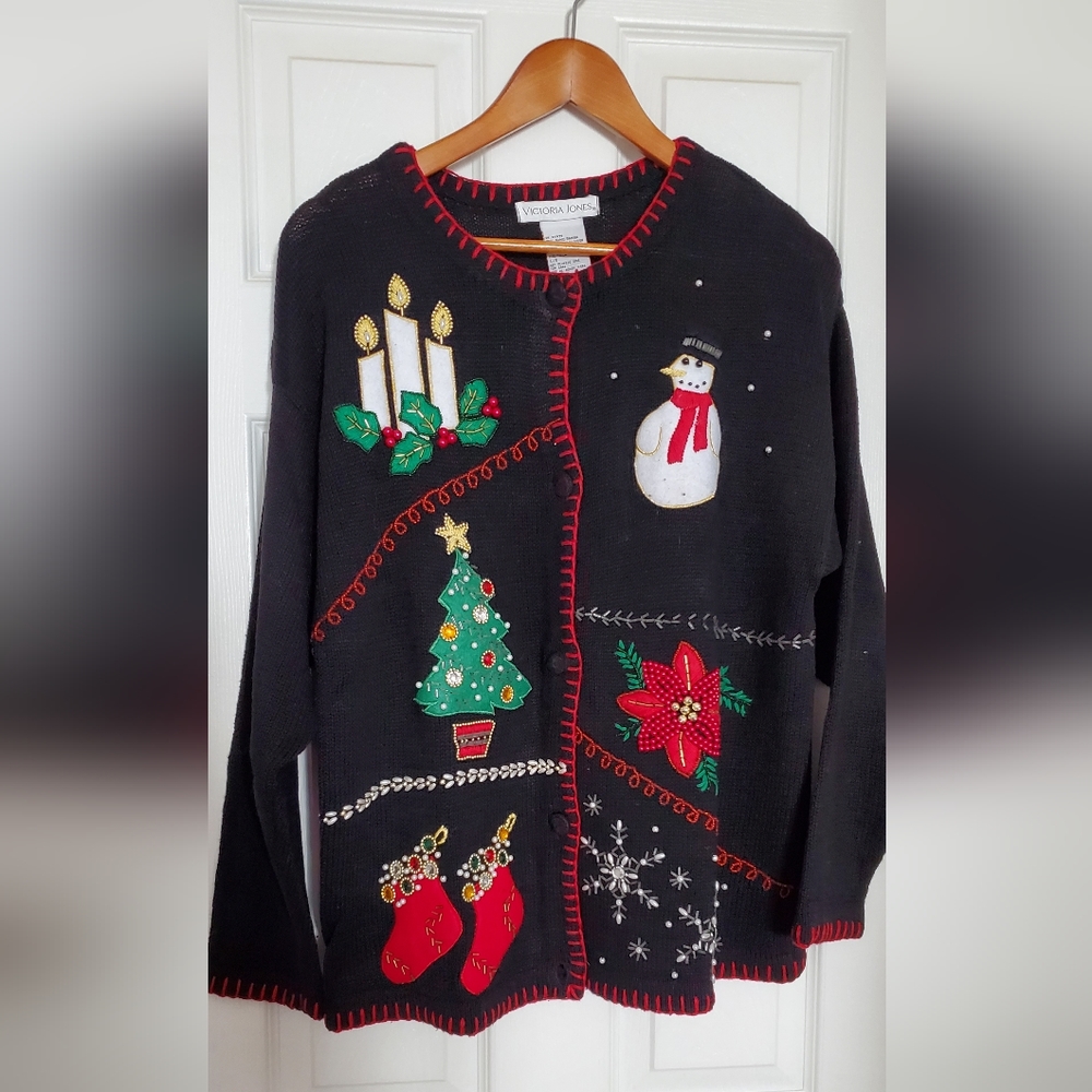 Women's Christmas button down sweater